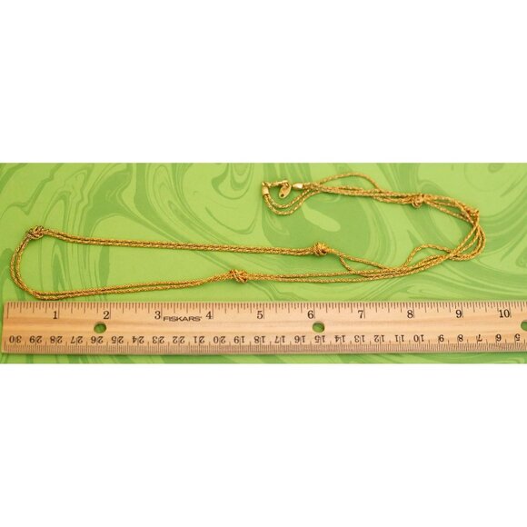Vintage Tied Fashionable Gold Tone Necklace 32 inch by Avon - W10 - Picture 3 of 3